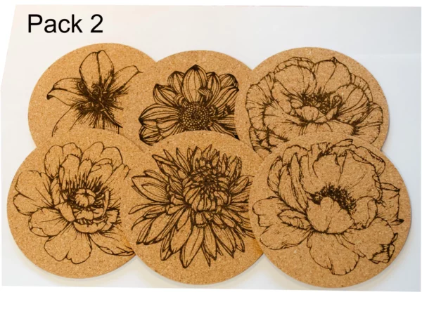 Custom Floral Cork Coasters